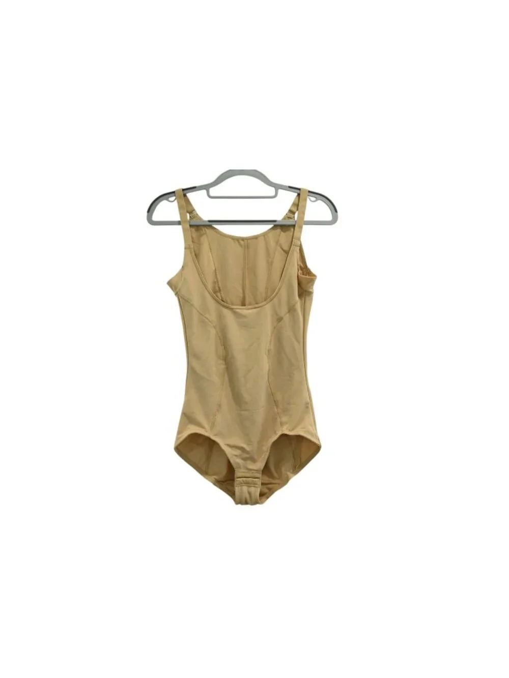 Maidenform Open Bust Tummy Control Shapewear Bodysuit Sz M Beige Tan FL2656